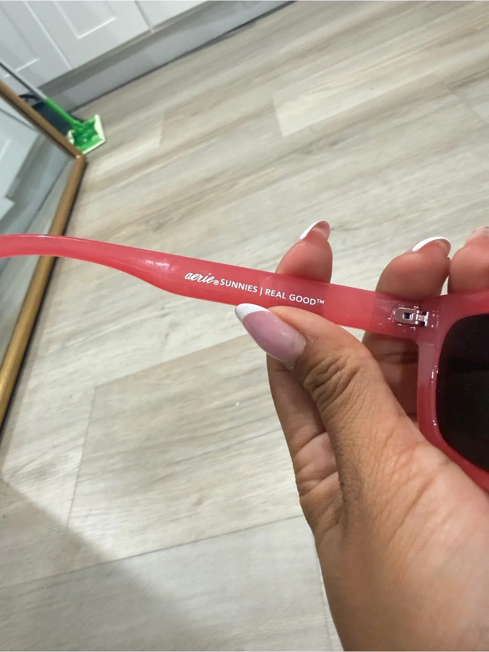 Aerie Rectangle Sunglasses in Coral Pink